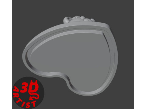 Ensemble ours de la Saint-Valentin, bo&icirc;te &agrave; bijoux, porte-cl&eacute;s et figurine Modèles 3D en vedette