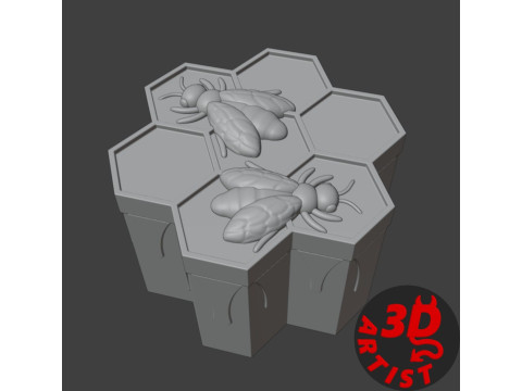 Box Honey and bees 3D Print Model