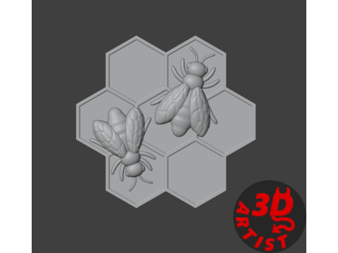 Box Honey and bees 3D Print Model