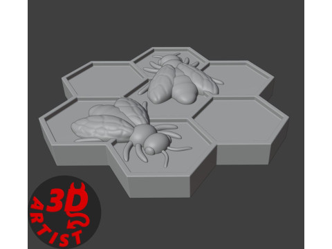 Box Honey and bees 3D Print Model
