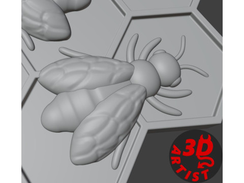 Box Honey and bees 3D Print Model