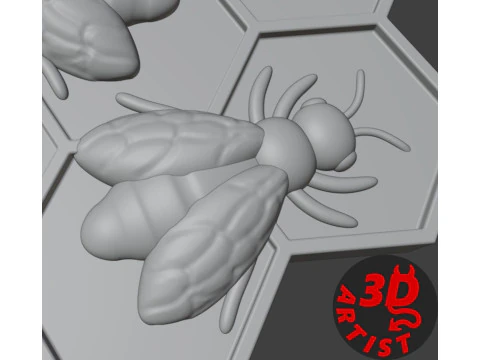 Box Honey and bees 3D Print Model