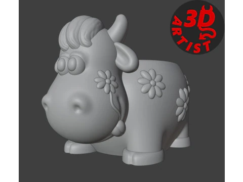 Koe penhouder plantenbak 3D printmodel
