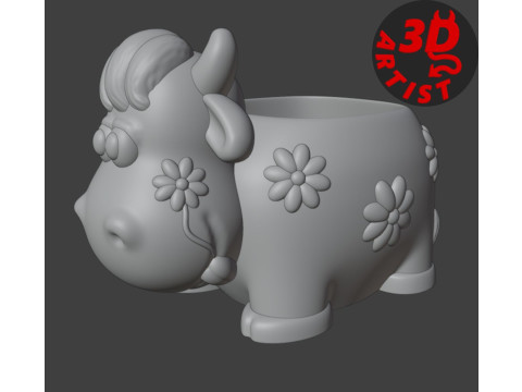 Cow Penholder Planter 3D Print Model