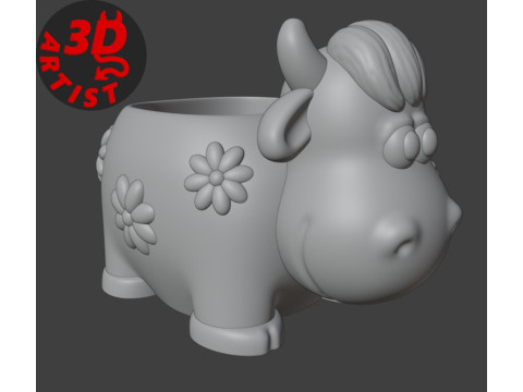 Cow Penholder Planter 3D Print Model