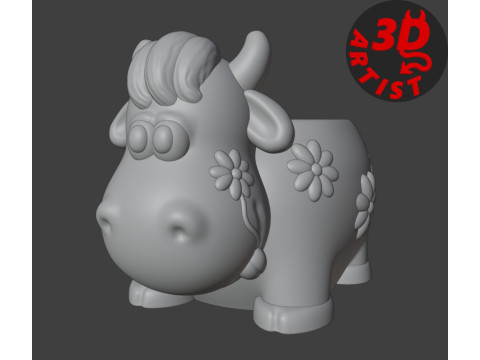 Cow Penholder Planter 3D Print Model