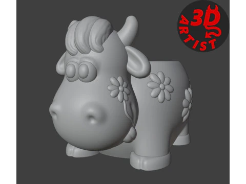 Cow Penholder Planter 3D Print Model