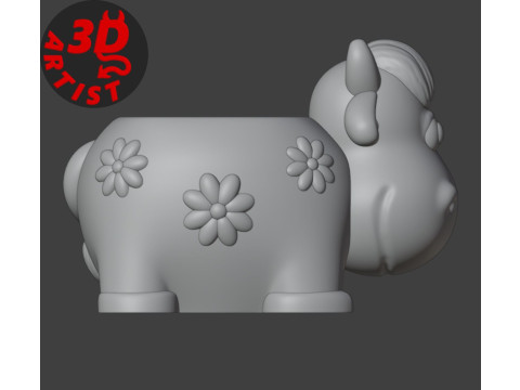 Cow Penholder Planter 3D Print Model