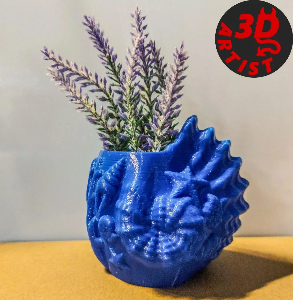 Patterned Shell Vase 3D Print Model .c4d .max .obj .3ds .fbx .stl .blend 