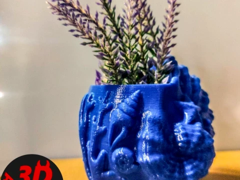 Patterned Shell Vase 3D Print Model