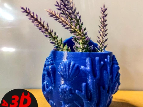 Patterned Shell Vase 3D Print Model