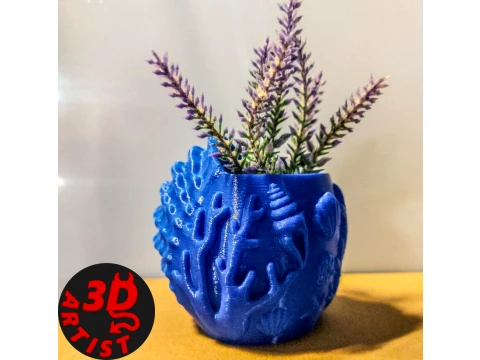 Patterned Shell Vase 3D Print Model
