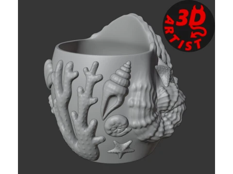 Patterned Shell Vase 3D Print Model