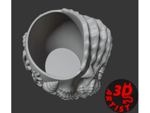 Patterned Shell Vase 3D Print Model