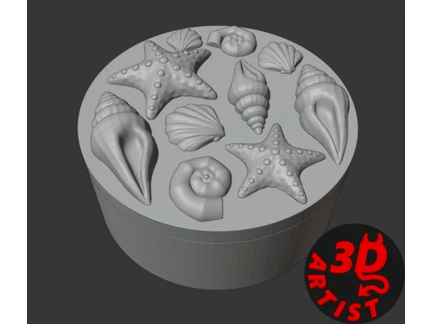 貝殻ボックス 3Dプリントモデル