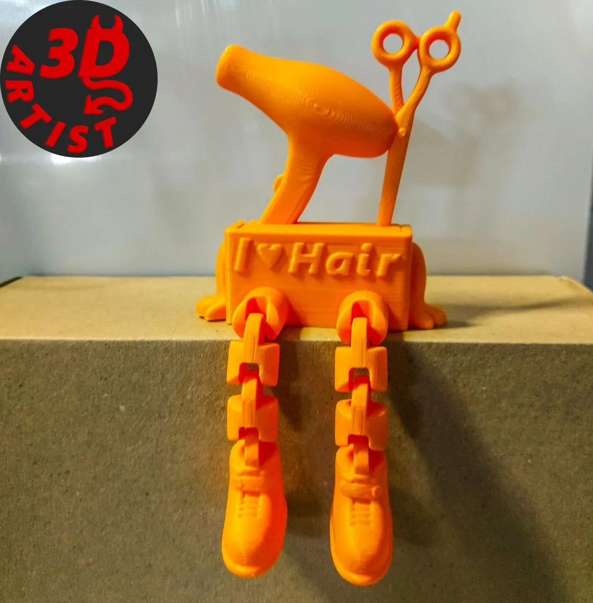 Hairdresser Figurine Articulated Legs 3D Print Model .c4d .max .obj .3ds .fbx .stl .blend 