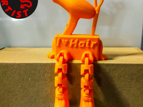 Figurine Coiffeur Jambes Articul&eacute;es Modèles 3D en vedette