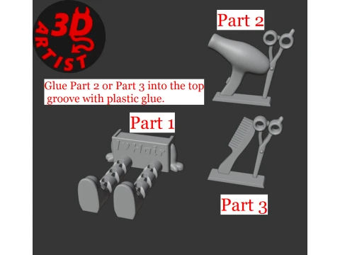 Hairdresser Figurine Articulated Legs 3D Print Model