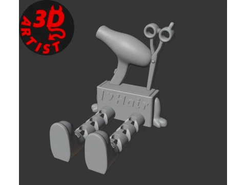 Hairdresser Figurine Articulated Legs 3D Print Model