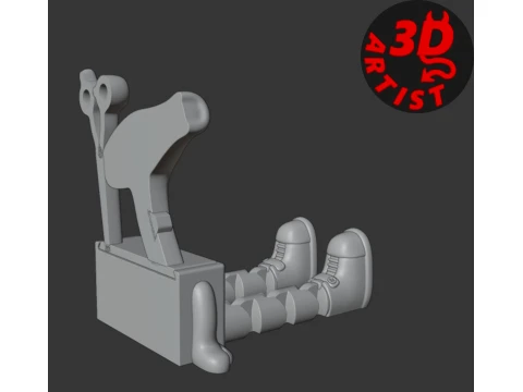 Hairdresser Figurine Articulated Legs 3D Print Model