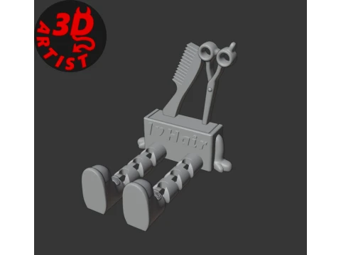 Hairdresser Figurine Articulated Legs 3D Print Model