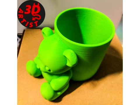 Pretty Bear Pen Holder 3D Print Model
