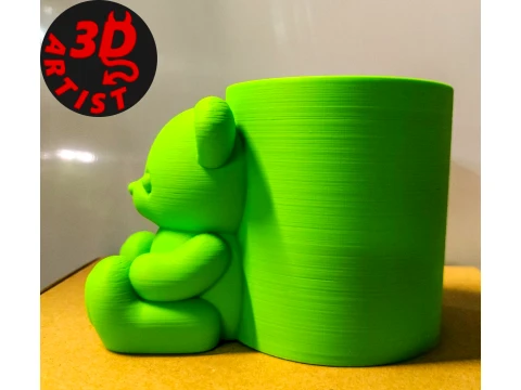 Pretty Bear Pen Holder 3D Print Model