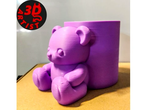 Pretty Bear Pen Holder 3D Print Model