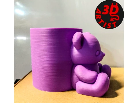 Pretty Bear Pen Holder 3D Print Model