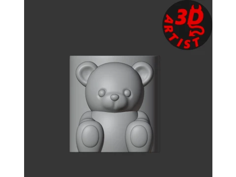 Pretty Bear Pen Holder 3D Print Model