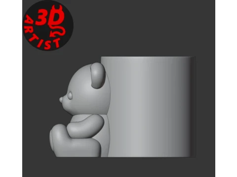 Pretty Bear Pen Holder 3D Print Model