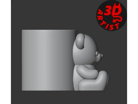 Pretty Bear Pen Holder 3D Print Model