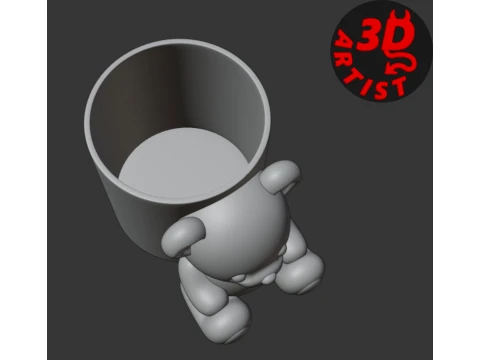 Pretty Bear Pen Holder 3D Print Model