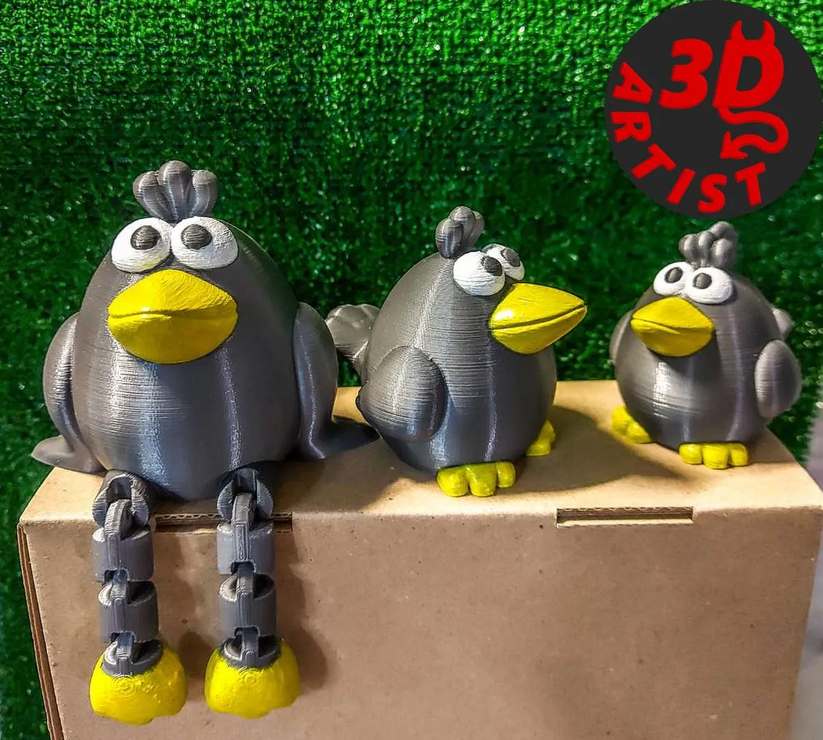 Crow Figurines Set 3 models 3D Print Model .c4d .max .obj .3ds .fbx .stl .blend 