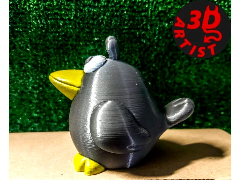 Crow Figurines Set 3 models 3D Print Model