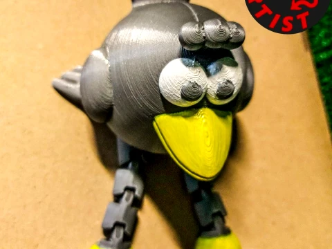 Crow Figurines Set 3 models 3D Print Model