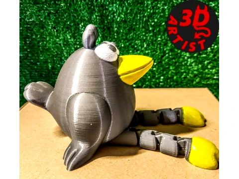 Crow Figurines Set 3 models 3D Print Model