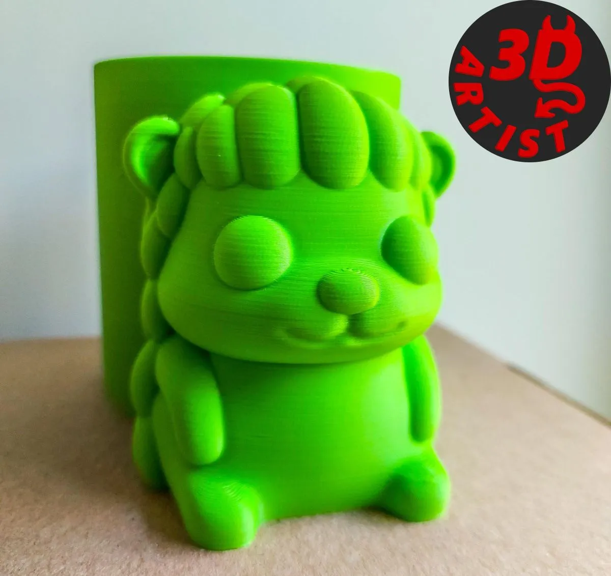 Pretty Hedgehog Pen Holder 3D Print Model .c4d .max .obj .3ds .fbx .stl .blend 