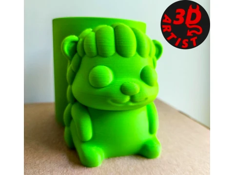 Pretty Hedgehog Pen Holder 3D Print Model