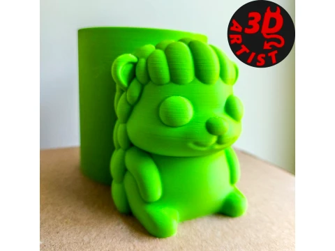 Pretty Hedgehog Pen Holder 3D Print Model