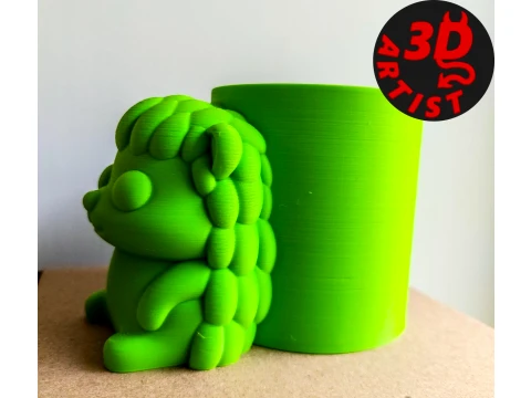 Pretty Hedgehog Pen Holder 3D Print Model