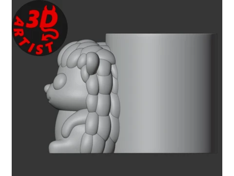 Pretty Hedgehog Pen Holder 3D Print Model