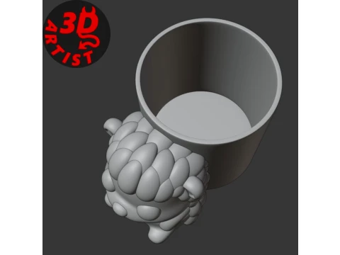Pretty Hedgehog Pen Holder 3D Print Model