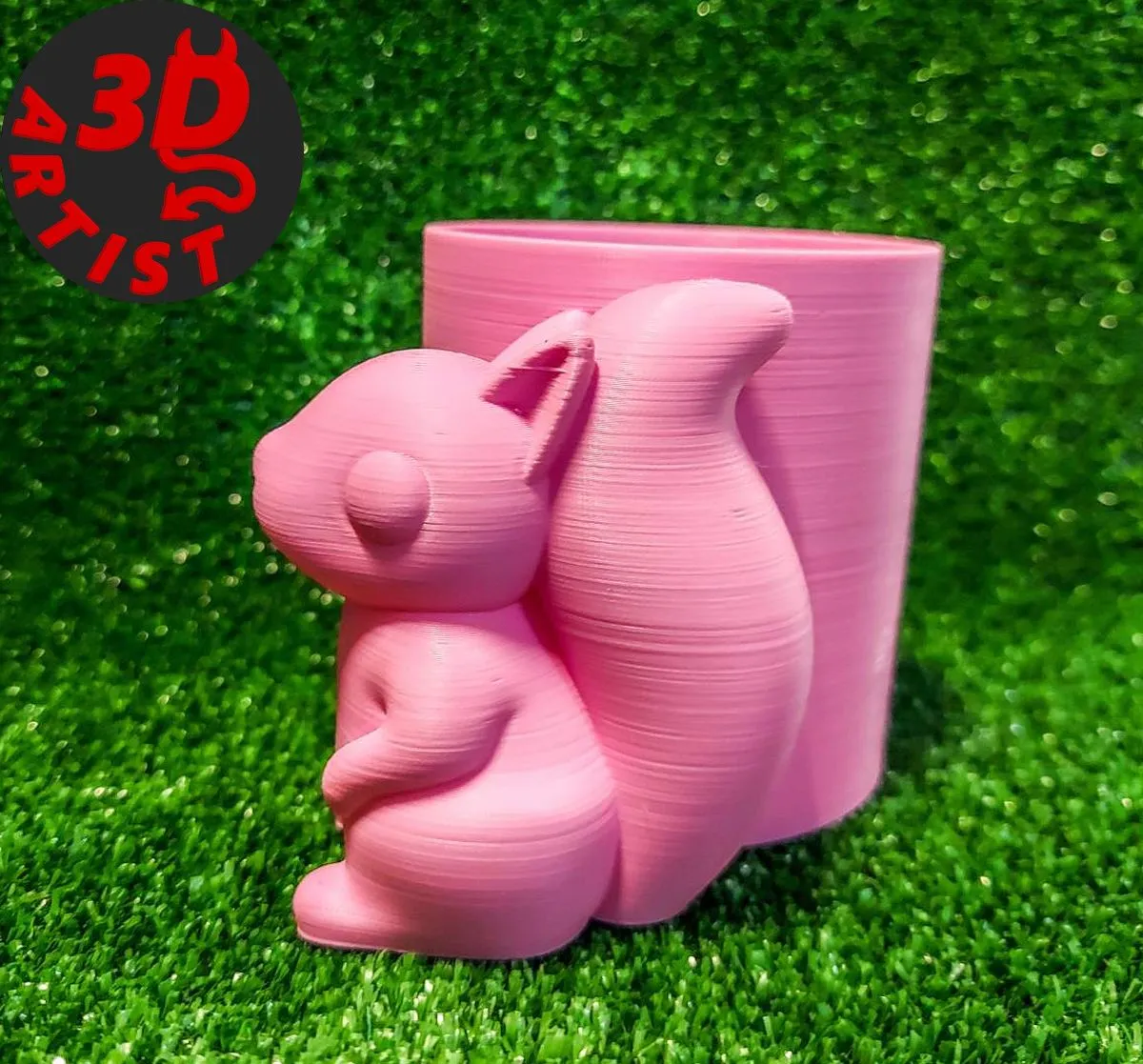 Pretty Squirrel Pen Holder 3D Print Model .c4d .max .obj .3ds .fbx .stl .blend 