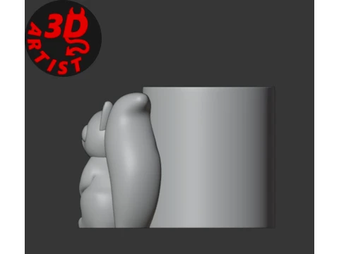 Pretty Squirrel Pen Holder 3D Print Model
