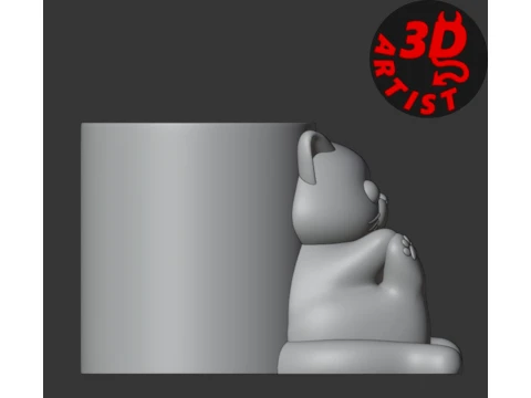 Pretty Cat Pen Holder 3D Print Model