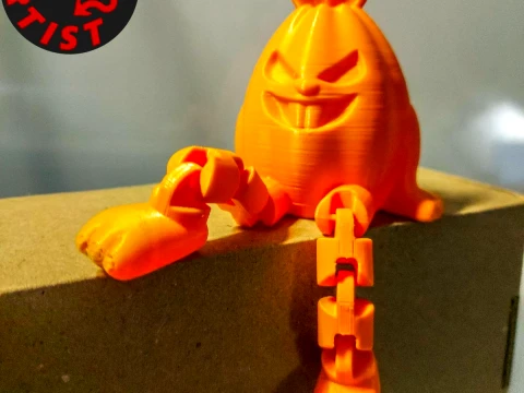 Halloween Pumpkin Bunny Articulated Legs Figurine 3D Print Model