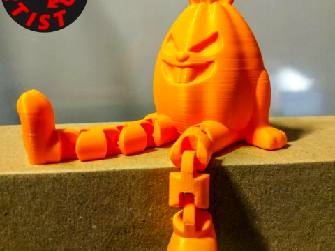 Halloween Pumpkin Bunny Articulated Legs Figurine 3D Print Model