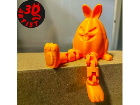 Halloween Pumpkin Bunny Articulated Legs Figurine 3D Print Model