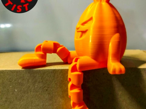 Halloween Pumpkin Bunny Articulated Legs Figurine 3D Print Model